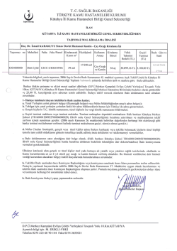 ihale ilanı - K&uuml;tahya İli Kamu Hastaneleri Birliği Genel Sekreterliği