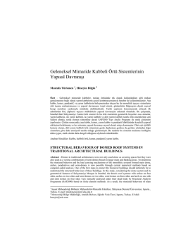 Geleneksel Mimaride Kubbeli &Ouml;rt&uuml; Sistemlerinin