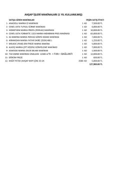 Satılık Mobilya Makinaları