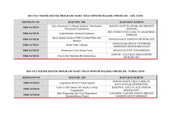 2014 TD Mart-Nisan D&ouml;nemi Sonu&ccedil;ları