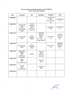 Molek&uuml;ler Biyoloji ve Genetik Ders Programı