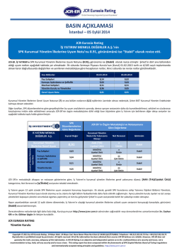 basın açıklaması - JCR Eurasia Rating