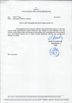 TC. KONYA l 2. (sULH HUKUK MAH.) sATış MEMURLUGU `