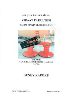 tamburlu &ccedil;ayır bi&ccedil;me makinası 145lik deney raporu