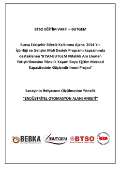 BUTGEM - Endüstriyel Otomasyon Alanı Anketi