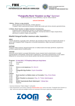 Fotoğrafta Renk Y&ouml;netimi ve Algı