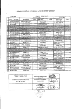 ekim ayı pansiyon n&ouml;bet listesi