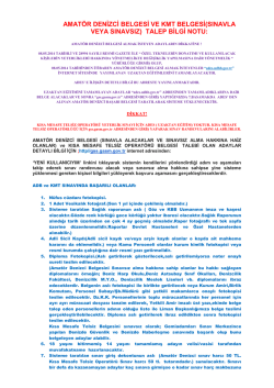 amatör denizci belgesi ve kmt belgesi(sınavla veya sınavsız)