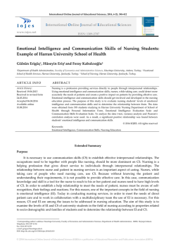 Emotional Intelligence and Communication Skills of Nursing Students