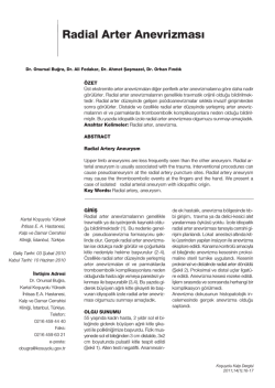 Radial Arter Anevrizması