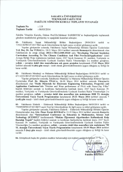 SAKARYA &Uuml;NİVERSİTESİ __ __ TEKNOLOJİ FAK&Uuml;LTESİ FAKULTE