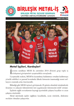 BiRLEşiK METﬁL-iş mg, - Birleşik Metal-İş