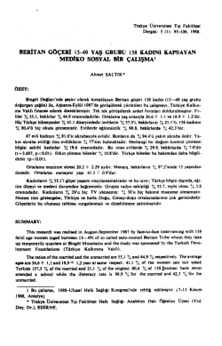 BERJTAN G&Ouml;&Ccedil;ERİ 15-49 YAŞ GRUBU 158- KADINI