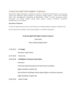 Toraks Derneği/Tevfik Sağlam Toplantısı Programı i&ccedil;in