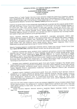 2014 yılı genel kurul toplantı tutanağı