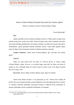 Akarsu (Trabzon-Maçka) Köyünde Hayvanlar İçin