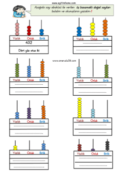 Aşağıda sayı abaküsü ile verilen üç basamaklı doğal