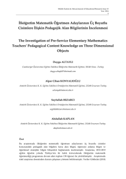 İlk&ouml;ğretim Matematik &Ouml;ğretmen Adaylarının &Uuml;&ccedil; Boyutlu