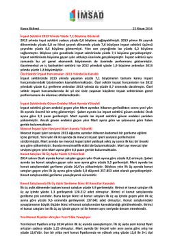 İnşaat Sekt&ouml;r&uuml; 2013 Yılında Y&uuml;zde 7,1 B&uuml;y&uuml;me G&ouml;sterdi