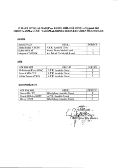 Mehmet Akif Ersoy&acute;u Anma G&uuml;n&uuml;