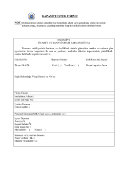 KAPASİTE İSTEK FORMU