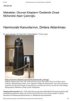 Hammurabi Kanunlarının, Dinlere Aktarılması