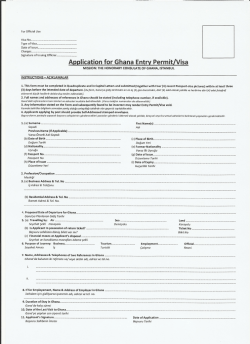 Gana Vize Başvuru Formu