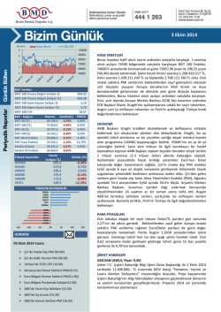 3 Ekim 2014 - Bizim Menkul Değerler