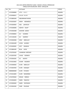 2014-2015 EĞİTİM &Ouml;ĞRETİM YILINDA YABANCI UYRUKLU