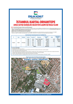 İstanbul Kartal Orhantepe Arsa Satışı Karşılığı