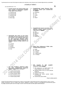 AÖF Uygarlık Tarihi 1 | 2014 Dönem Sonu İNDİR
