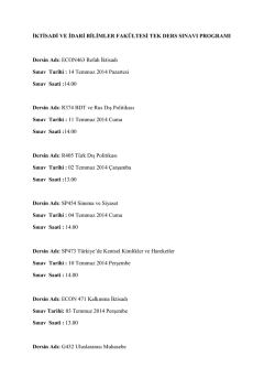 İktisadi ve İdari Bilimler Fak&uuml;ltesi 2013-2014 Eğitim