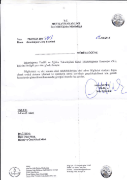 İl&ccedil;e Milli Eğitim M&uuml;d&uuml;rl&uuml;ğ&uuml; Yazısı