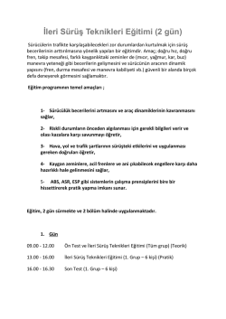 İleri S&uuml;r&uuml;ş Teknikleri Eğitimi Detayları