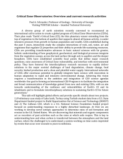 Critical Zone Observatories: Overview and current research activities