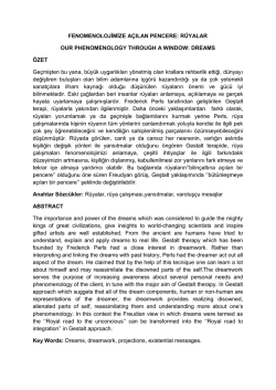 FENOMENOLOJİMİZE A&Ccedil;ILAN PENCERE: R&Uuml;YALAR OUR