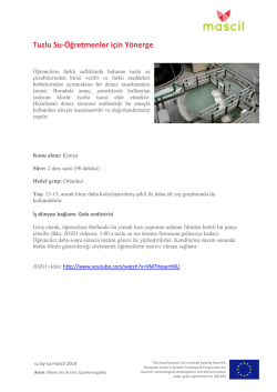 Tuzlu Su-Öğretmenler için Yönerge