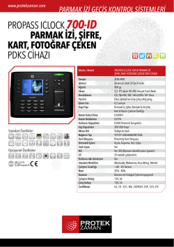 Ürün Broşürü - Parmak İzi Sistemleri