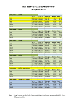 hdv 2014 yılı hac organizasyonu u&ccedil;uş programı