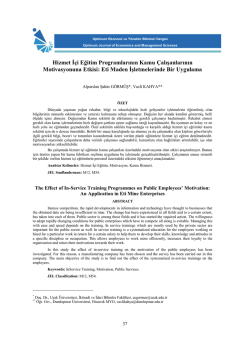 Hizmet İ&ccedil;i Eğitim Programlarının Kamu