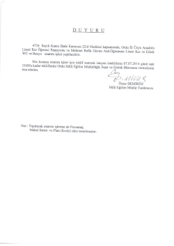 DUYURU - Ordu Milli Eğitim M&uuml;d&uuml;rl&uuml;ğ&uuml;