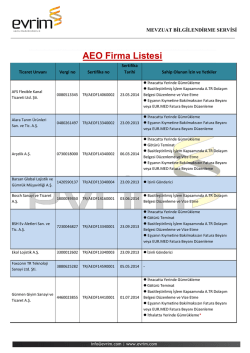 AEO Firma Listesi