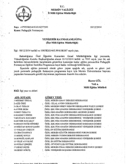 İl&ccedil;e Milli Eğitim M&uuml;d&uuml;rl&uuml;ğ&uuml; Yazısı