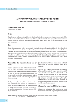 akupuntur tedavi y&ouml;ntemi ve doz aşımı