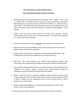 ODT&Uuml; KKK KARGO VE TAŞIMA HİZMETİ ALIM İŞİ TEKLİF