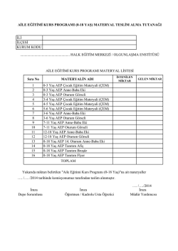 Teslim Alma Tutanağı