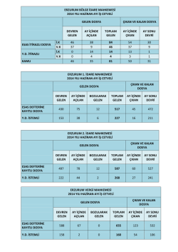 erzurum b&ouml;lge idare mahkemesi 2014 yılı haziran ayı iş cetveli