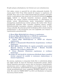 Şafak AYDIN Yıl başı mesajı için tıklayınız