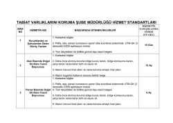 tabiat varlıklarını koruma şube m&uuml;d&uuml;rl&uuml;ğ&uuml; hizmet standartları