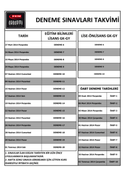 deneme sınavları takvimi